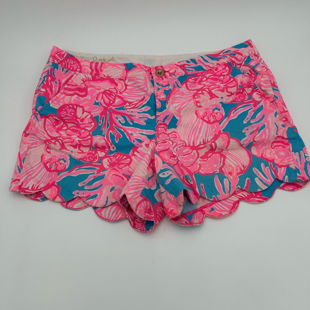 Lilly Pulitzer Pink and Blue Floral Women Shorts